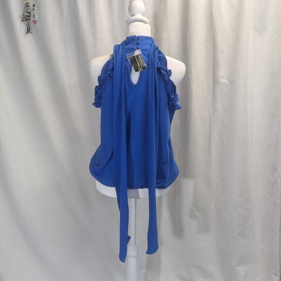 NWT INC Size Small Halter Style Top in Cosmic Cobalt Blue - Picture 7 of 16